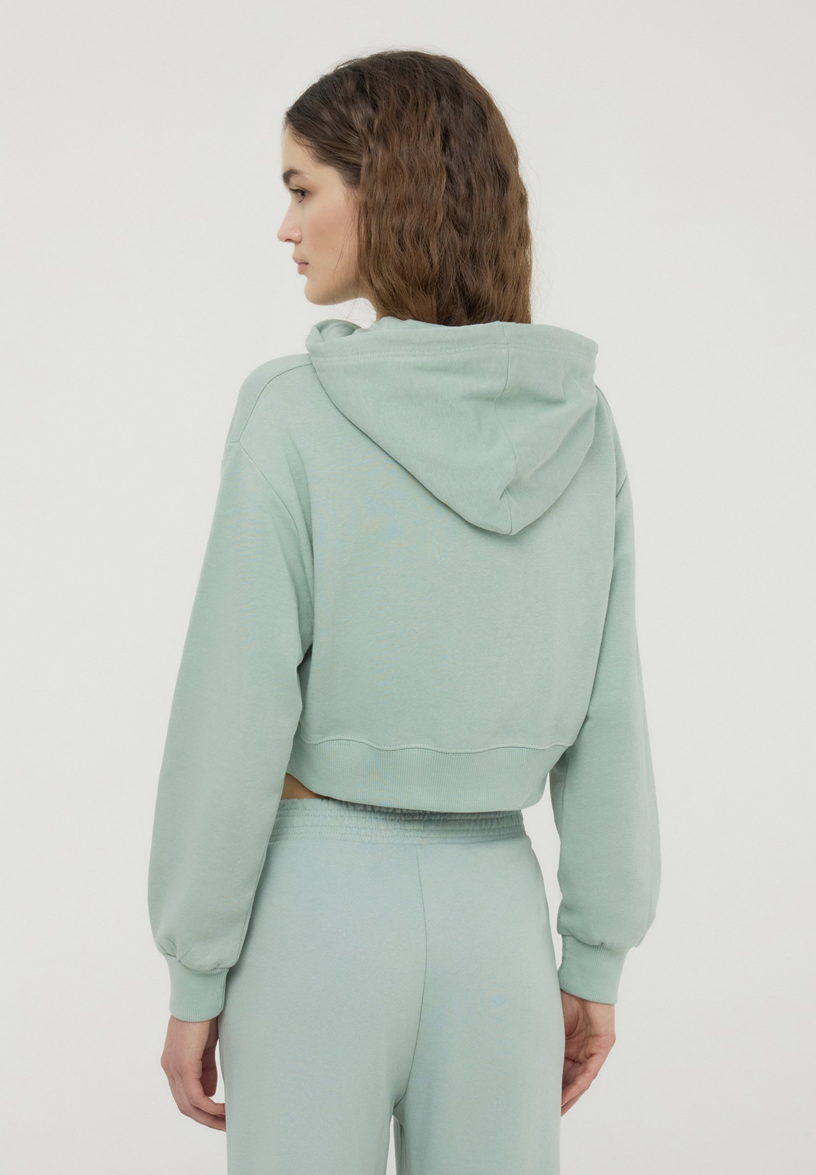 Felpa Pesante Uomo Con Cappuccio E Zip - TERRANOVA Verde Pastello Taglia XL - Caldo E Comodo