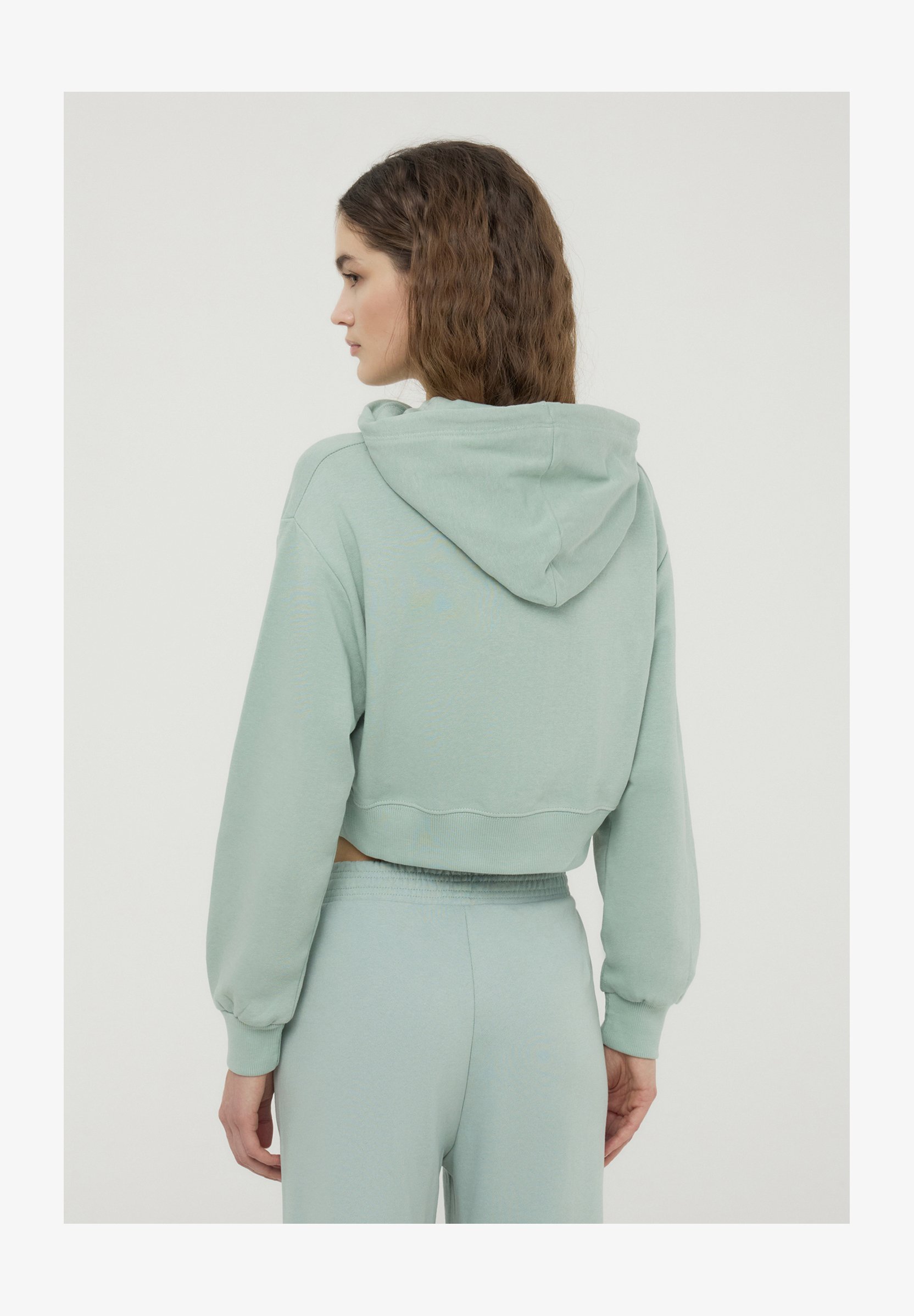 Felpa Pesante Uomo Con Cappuccio E Zip - TERRANOVA Verde Pastello Taglia XL - Caldo E Comodo