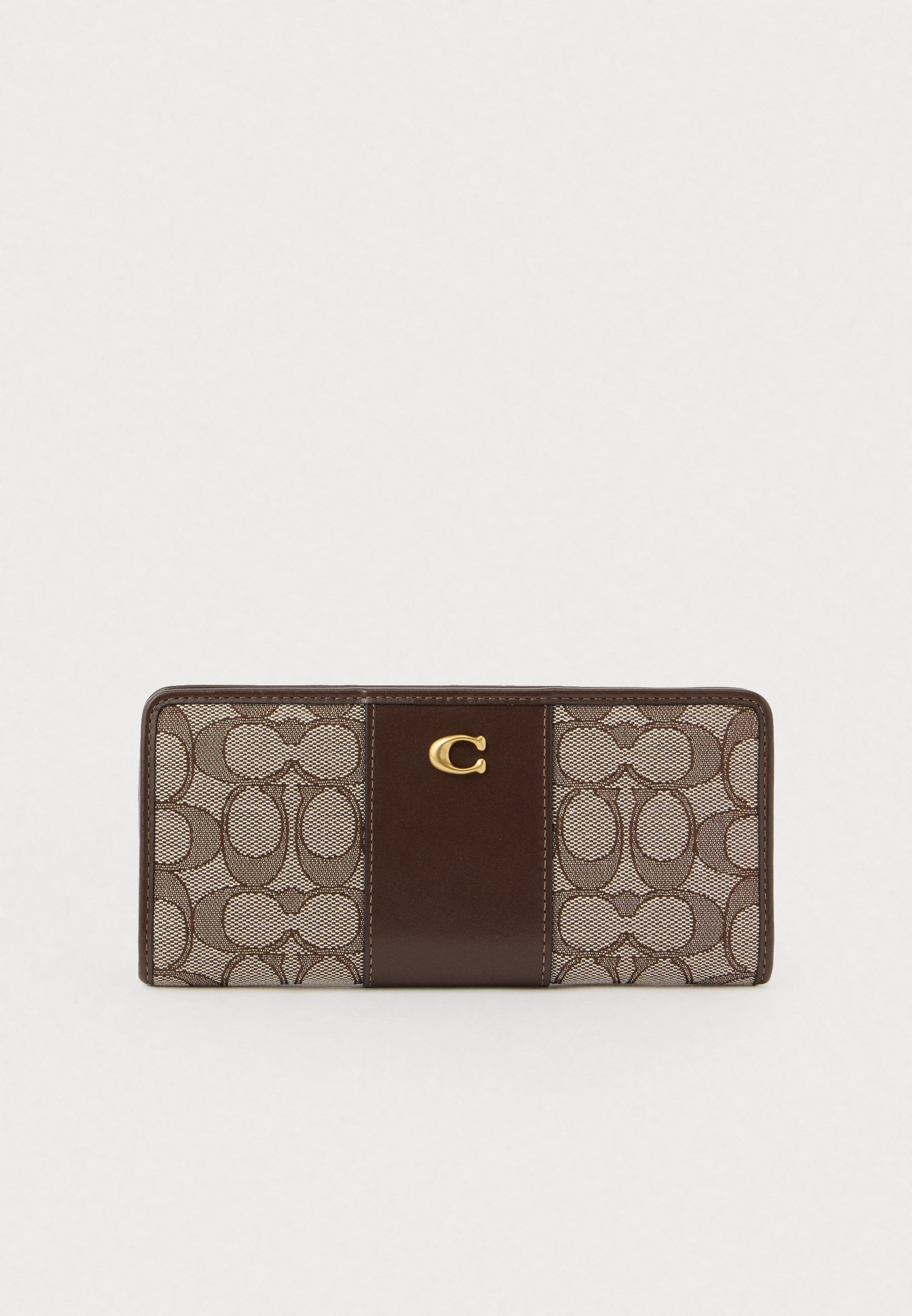 【COACH】SIGNATURE WALLET COACH ESSENTIAL SLIM WALLET IN SIGNATURE JACQUARD - Portofel - oak
