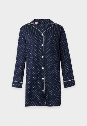 Lauren Ralph Lauren, NOTCH COLLAR SLEEPSHIRT - Nočná košieľka - navy