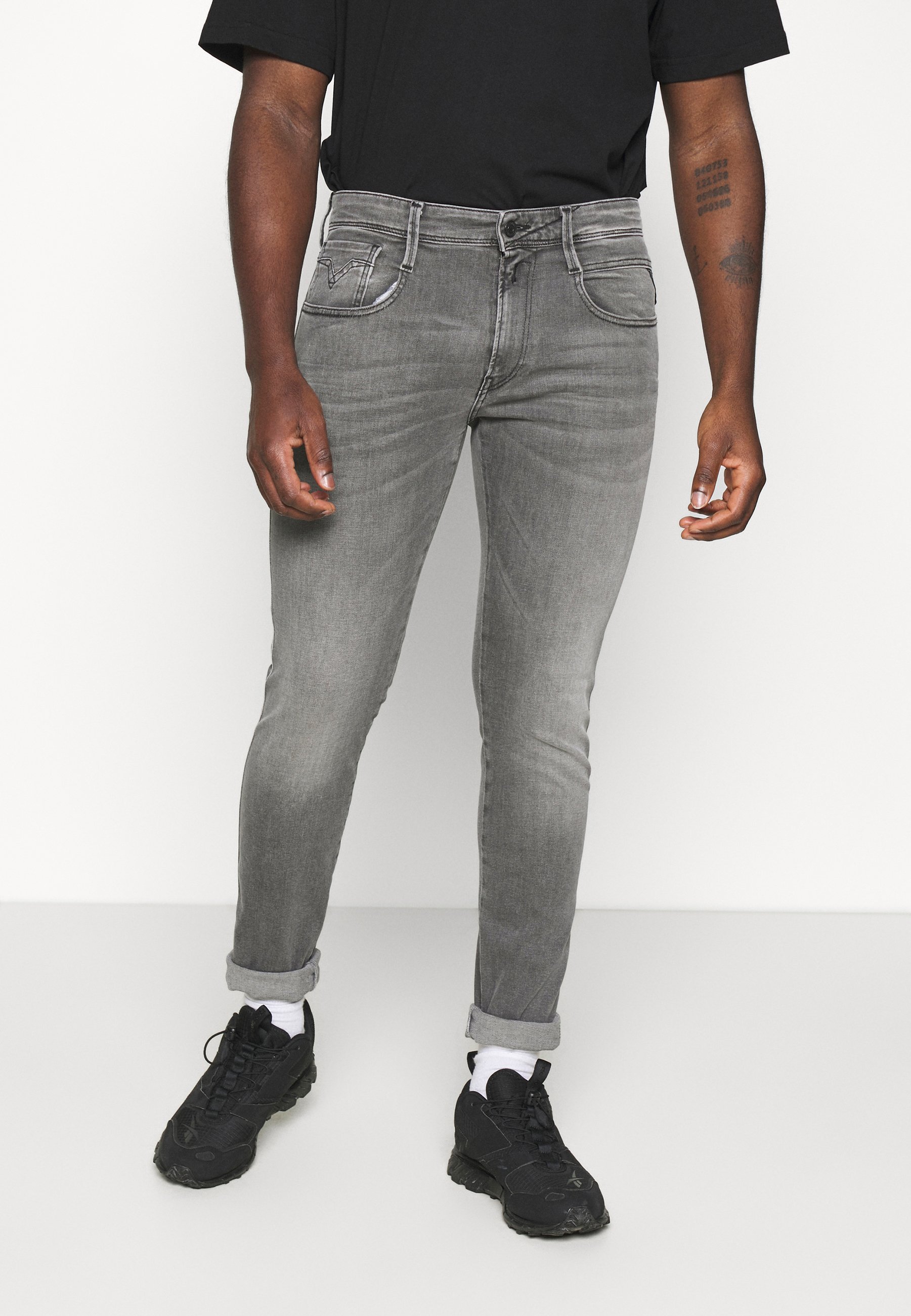 Replay ANBASS XLITE - Slim fit jeans - medium grey/grey denim - Zalando.ie