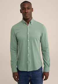 WE Fashion - THE KNITTED SHIRT - Camisa - green Imagen en miniatura 1