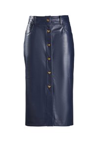 TERNI - Leather skirt - blu