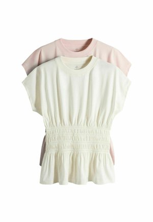 REGULAR FIT  2 PACK SMOCKED  - T-Shirt basic - pink white