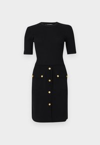 BUTTON DETAIL DRESS - Abito in maglia - black