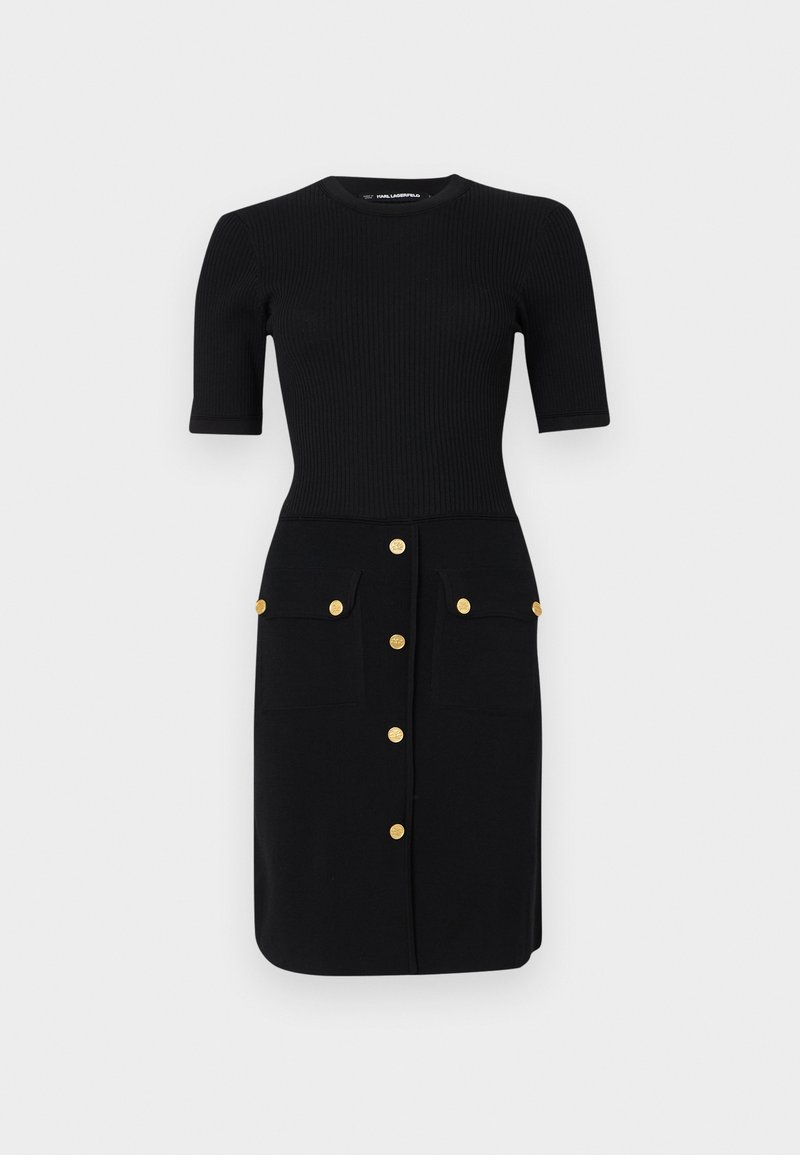 KARL LAGERFELD BUTTON DETAIL DRESS - Jumper dress - black - Zalando.co.uk