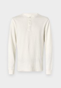 GAP WAFFLE HENLEY - Long sleeved top - ivory frost