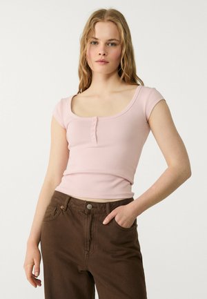 Stradivarius T-shirts basic - light pink
