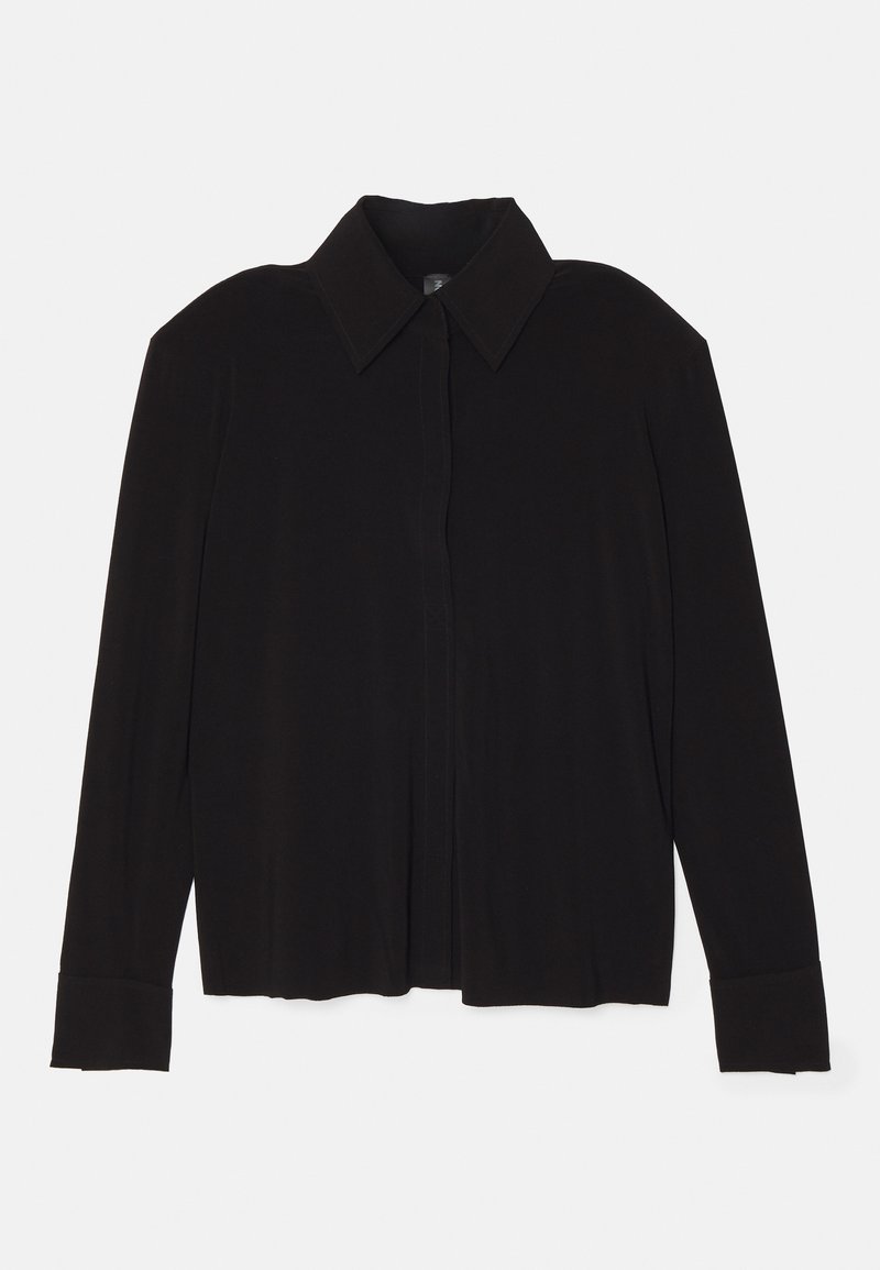 Norma Kamali SHOULDER PADS - Button-down blouse - black - Zalando
