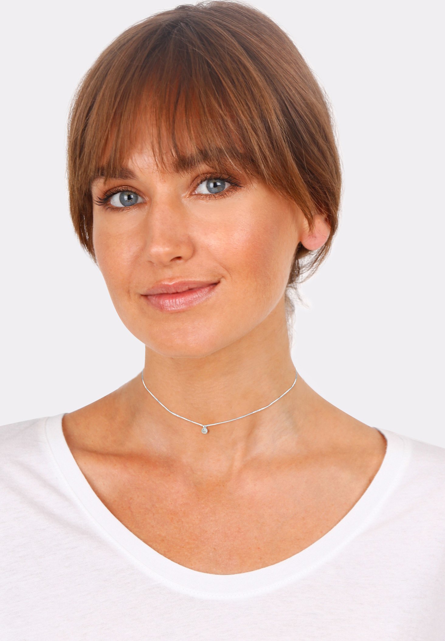 Elli - Halsketting - Dames Choker Hanger Basis Nylon in 925 sterling