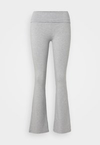 SOFT TOUCH PETITE FOLDED FLARE TROUSERS - Trousers - grey melange