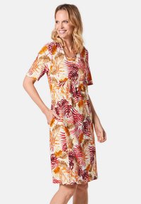 GOLDNER Jerseykleid - rosehip / tangerine / patterned