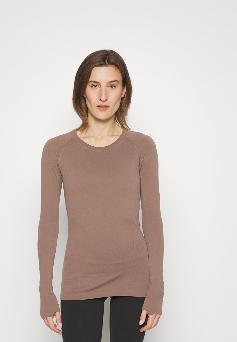 Athleta MOMENTUM SEAMLESS Long sleeved top rustic beige/beige