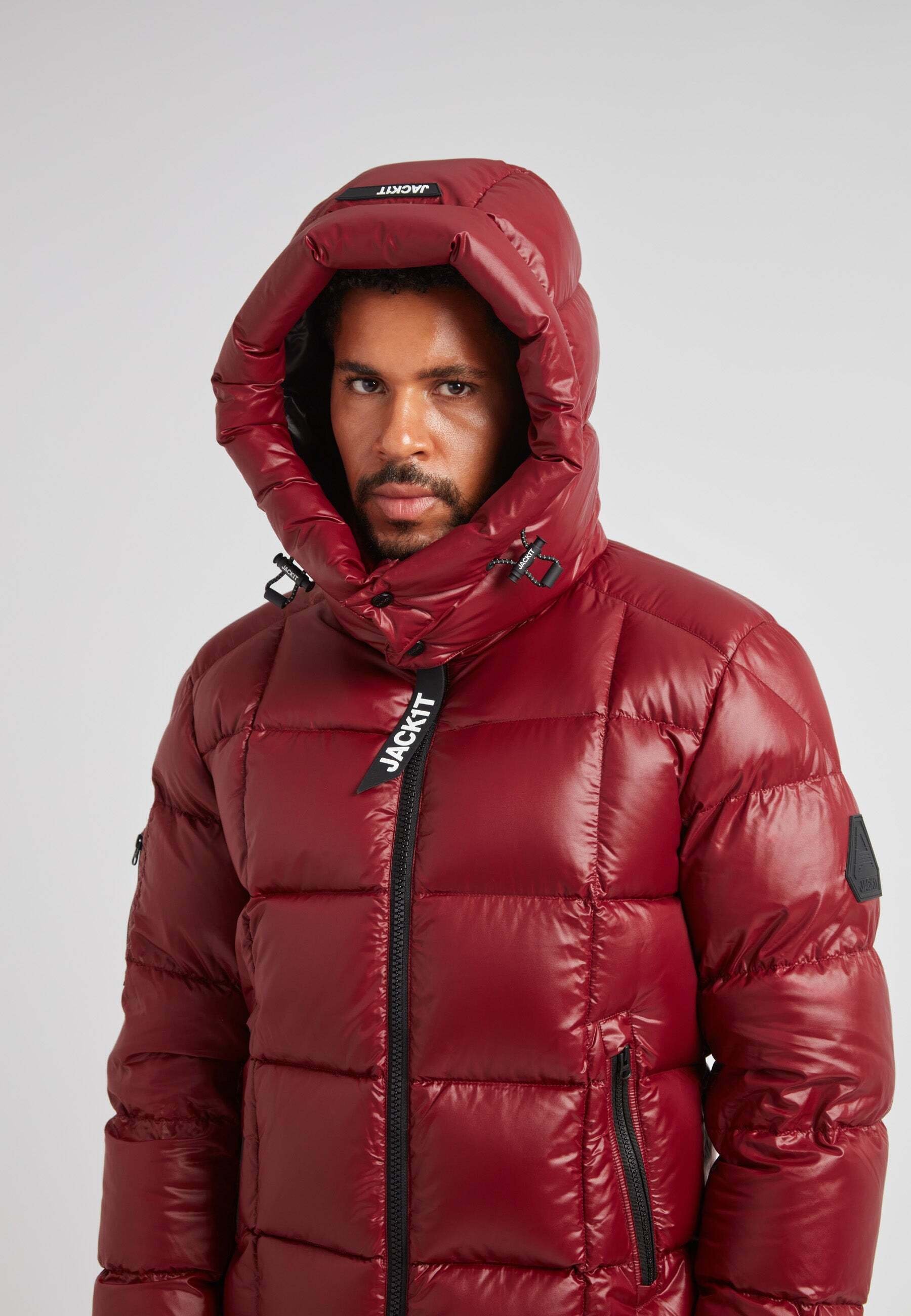 JACK1T EZ BOXED PUFFER RACER LUX - Winter jacket - dark cranberry