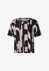 SHORT-SLEEVE SHIRT WITH ROUND NECK AND PRINT - Print T-shirt - espresso brown
