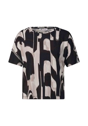 Street One, KURZARM SHIRT MIT RUNDHALS UND PRINT - T-shirts print - espresso brown