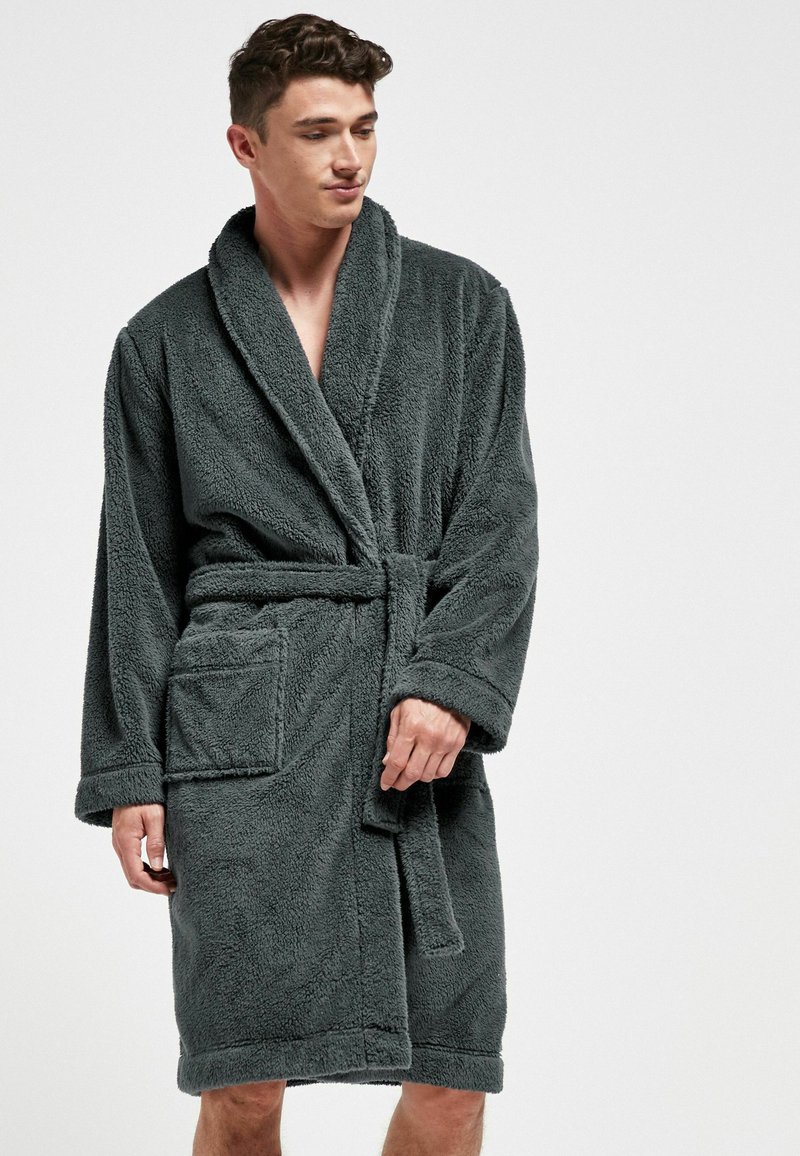 Next FLEECE DRESSING GOWN Dressing gown slate grey/grey Zalando