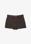 WITH BELT - Minijupe - mottled brown