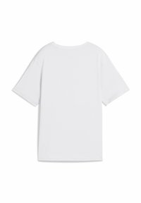 Hvid bomulds t-shirt med en afslappet pasform, kortærmede og rund hals. Ingen synlige mønstre eller detaljer på ryggen.