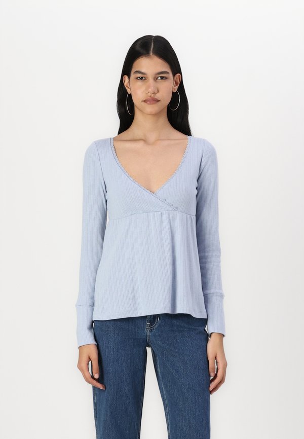 Easy Long-Sleeve Pointelle Babydoll Top - Long sleeved top