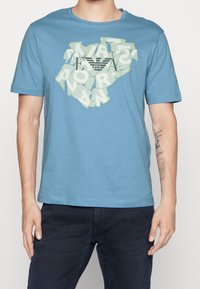 Emporio Armani Triko s potiskem - blue