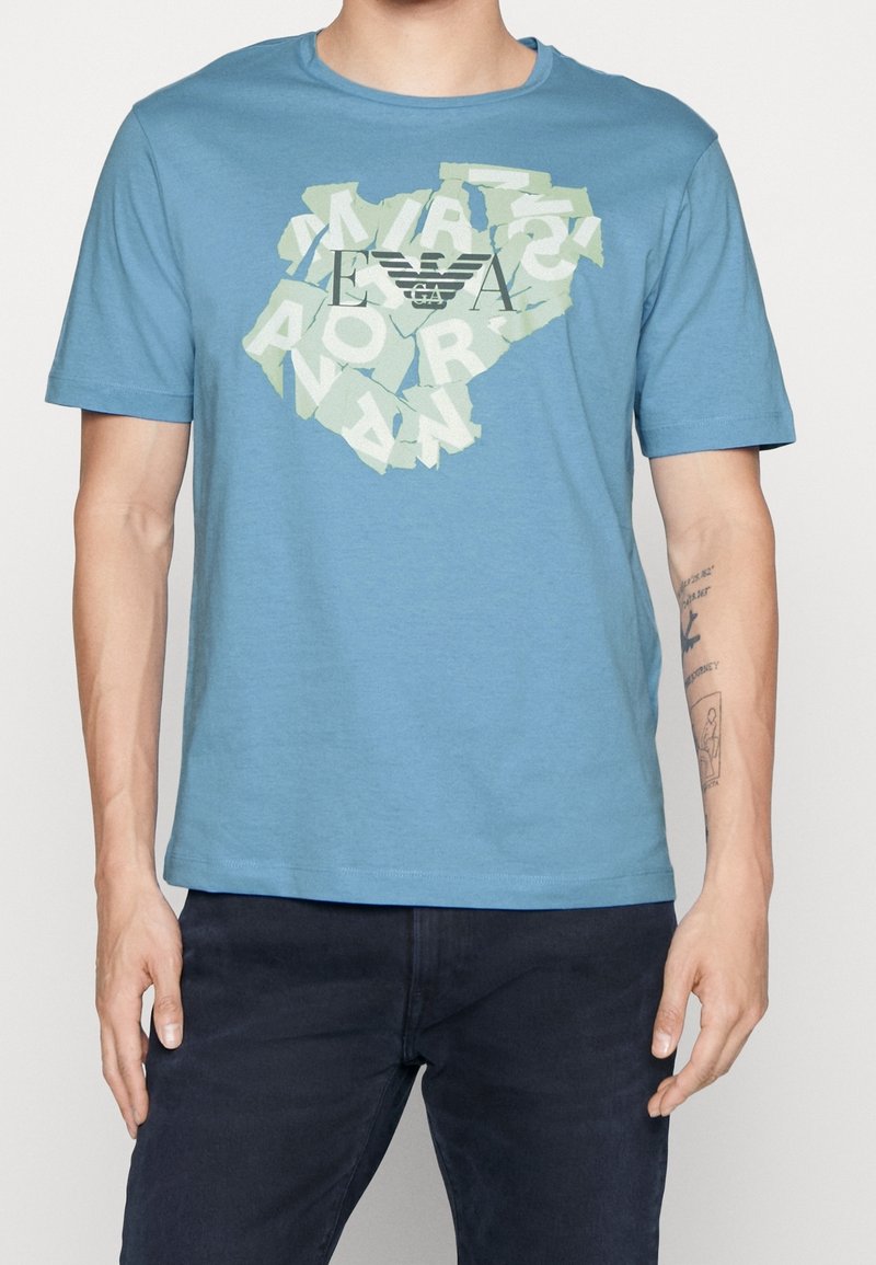 Emporio Armani Triko s potiskem - blue