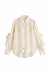 Next - REGULAR FIT - RUFFLE DETAIL EMBROIDERED - Užsagstoma palaidinė - neutral Miniatiūros vaizdas 1