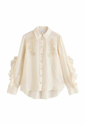 Next REGULAR FIT - RUFFLE DETAIL EMBROIDERED - Hemdbluse - neutral