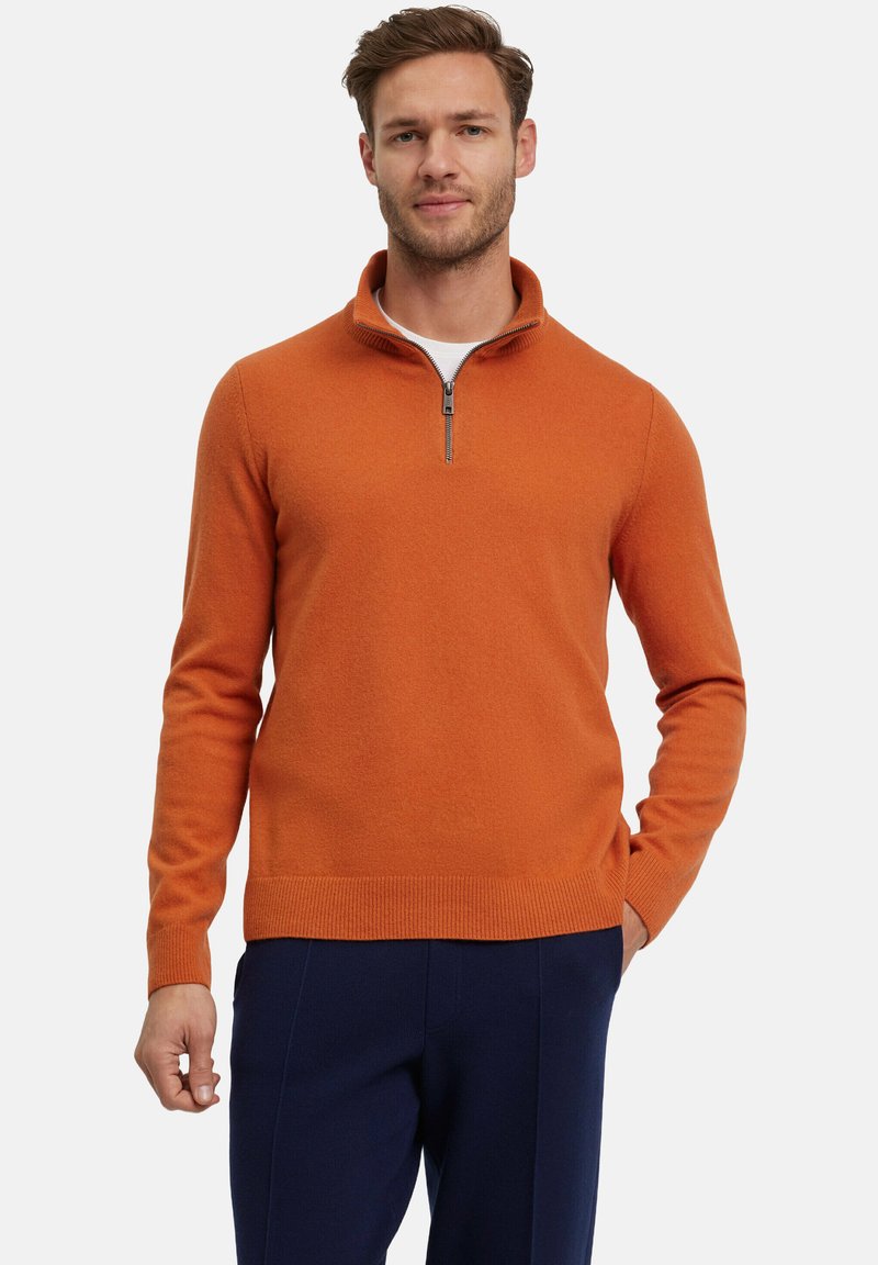 FALKE BASIC LAMBSWOOL HALF-ZIP - Maglione - tandoori