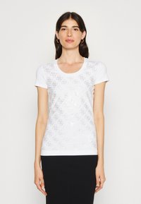 Guess - SS VN 4G ALLOVER - T-Shirt print - pure white Thumbnail-Bild 1