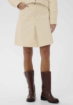 PATRICIA - Denimnederdele - turtledove black tiny dots