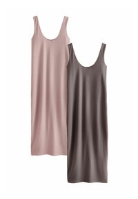 SOFT TOUCH  2 PACK  - Pouzdrové šaty - pink brown