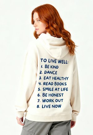Mira Paris TO LIVE WELL UNISEX OVERSIZED HOODIE - Sweat à capuche - off-white