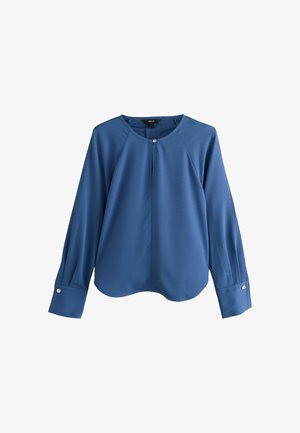 Next, PETITE FIT - LONG SLEEVE V-NECK OVERHEAD BLOUSE - Blúzka - blue
