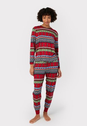 SET FAIR ISLE NUTCRACKER PRINT - Pyjama set - red