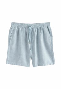 Lichtblauwe lounge shorts met een elastische tailleband, een verstelbare trekkoord en zijzakken. Gemaakt van een gestructureerde, ademende stof.