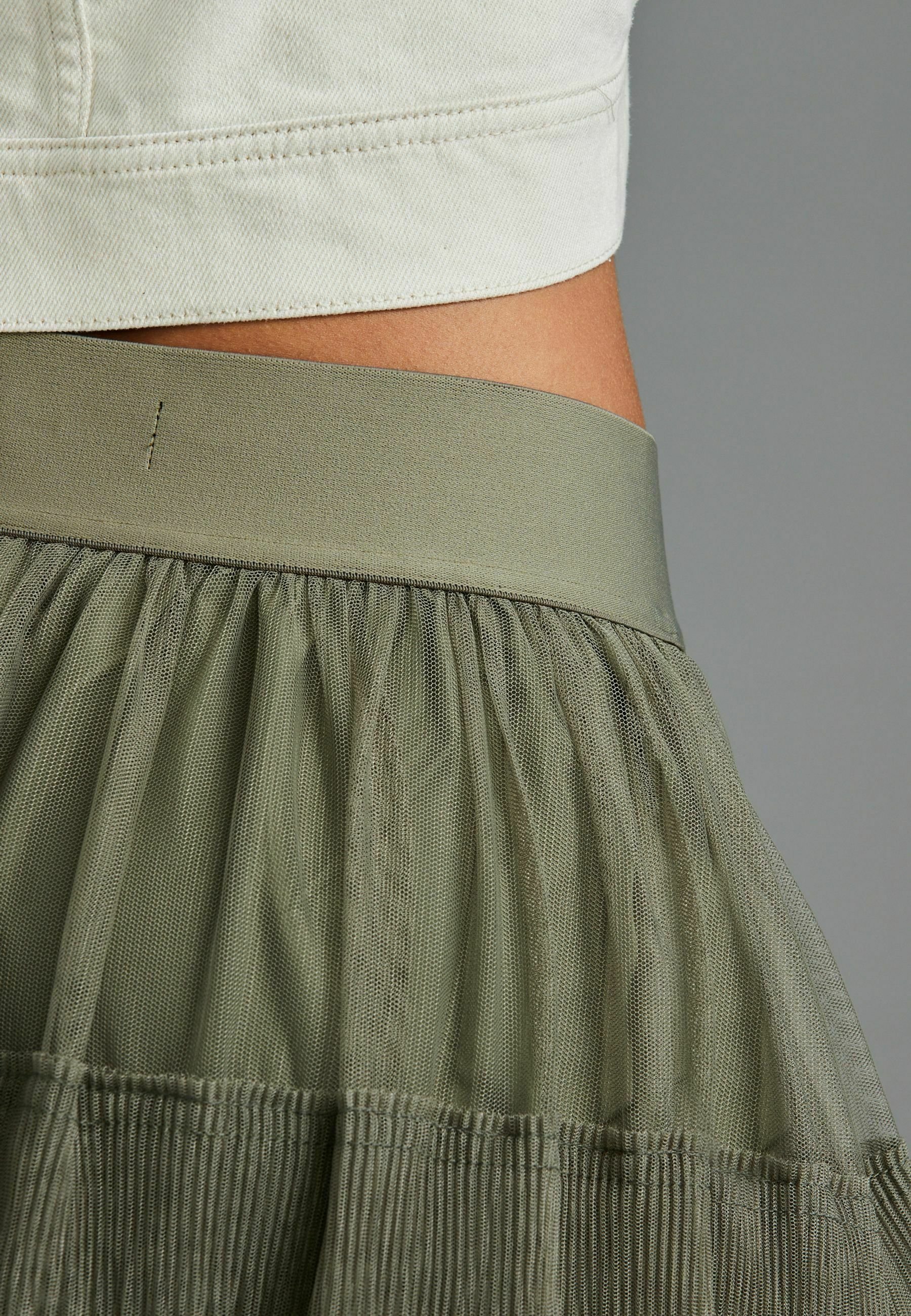 Next Pleated skirt - khaki green/green - Zalando