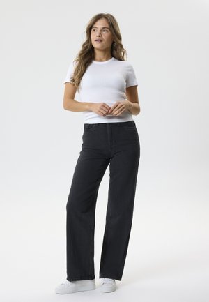 TWO SOON, HIGH WAIST WIDE LEG - Дънки със свободна кройка - black denim
