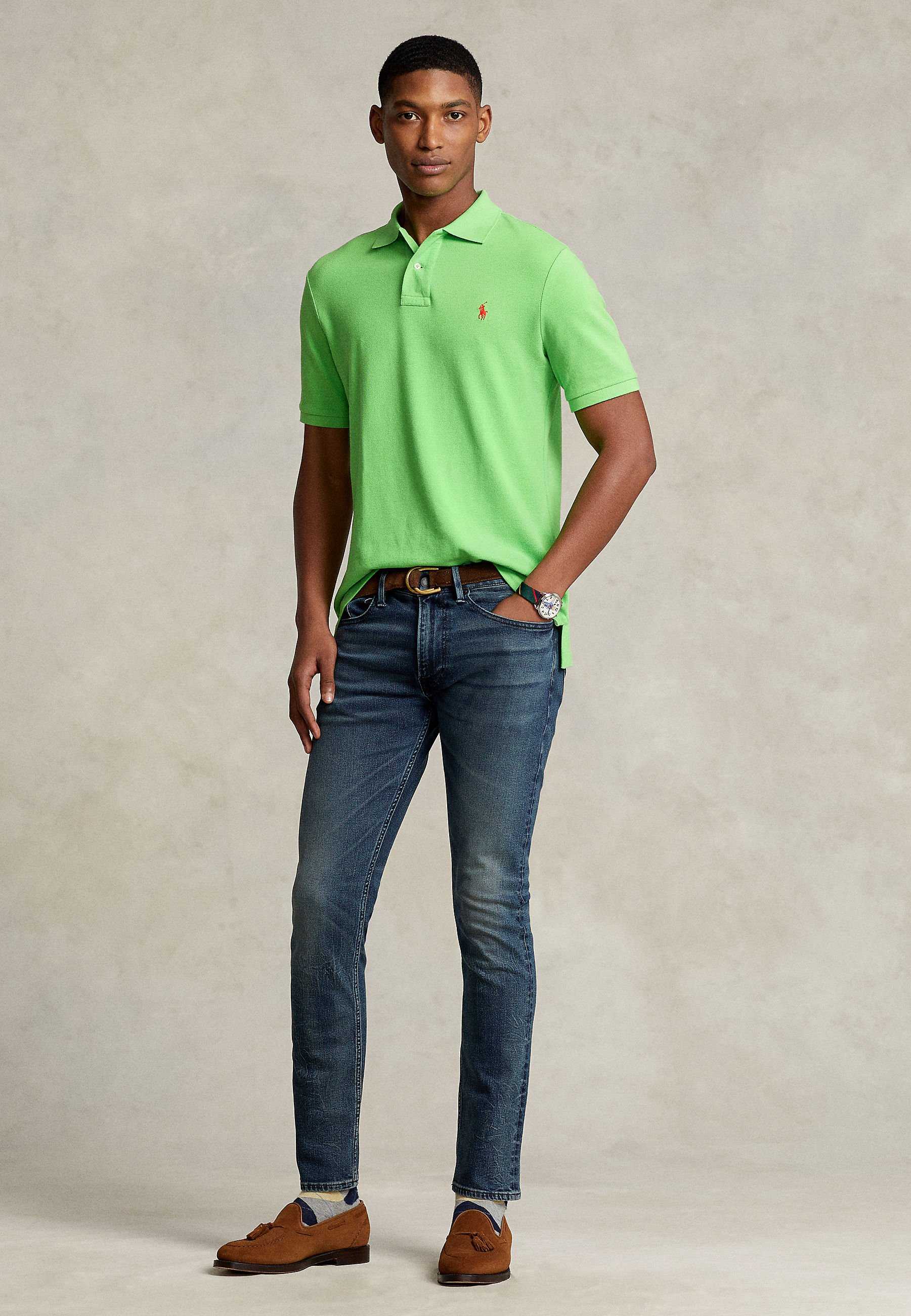 Polo Ralph Lauren SLIM FIT MESH POLO SHIRT - Poloshirt - kiwi lime