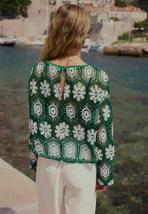 Next, REGULAR FIT - CROCHET LONG SLEEVE TOP . - Jumper - green white