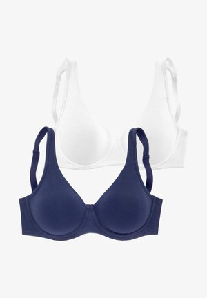 LASCANA, 2PACK - Underwired bra - marine weiß