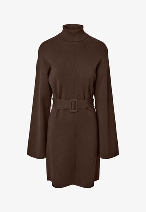YAS, YASHAFNI ROLL NECK - Robe pull - chocolate brown