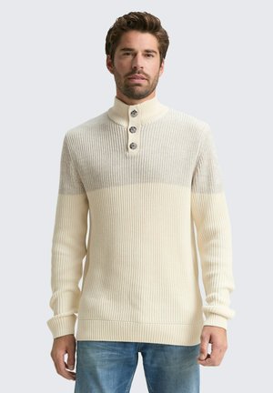 Strickpullover - offwhite grey plated mouline
