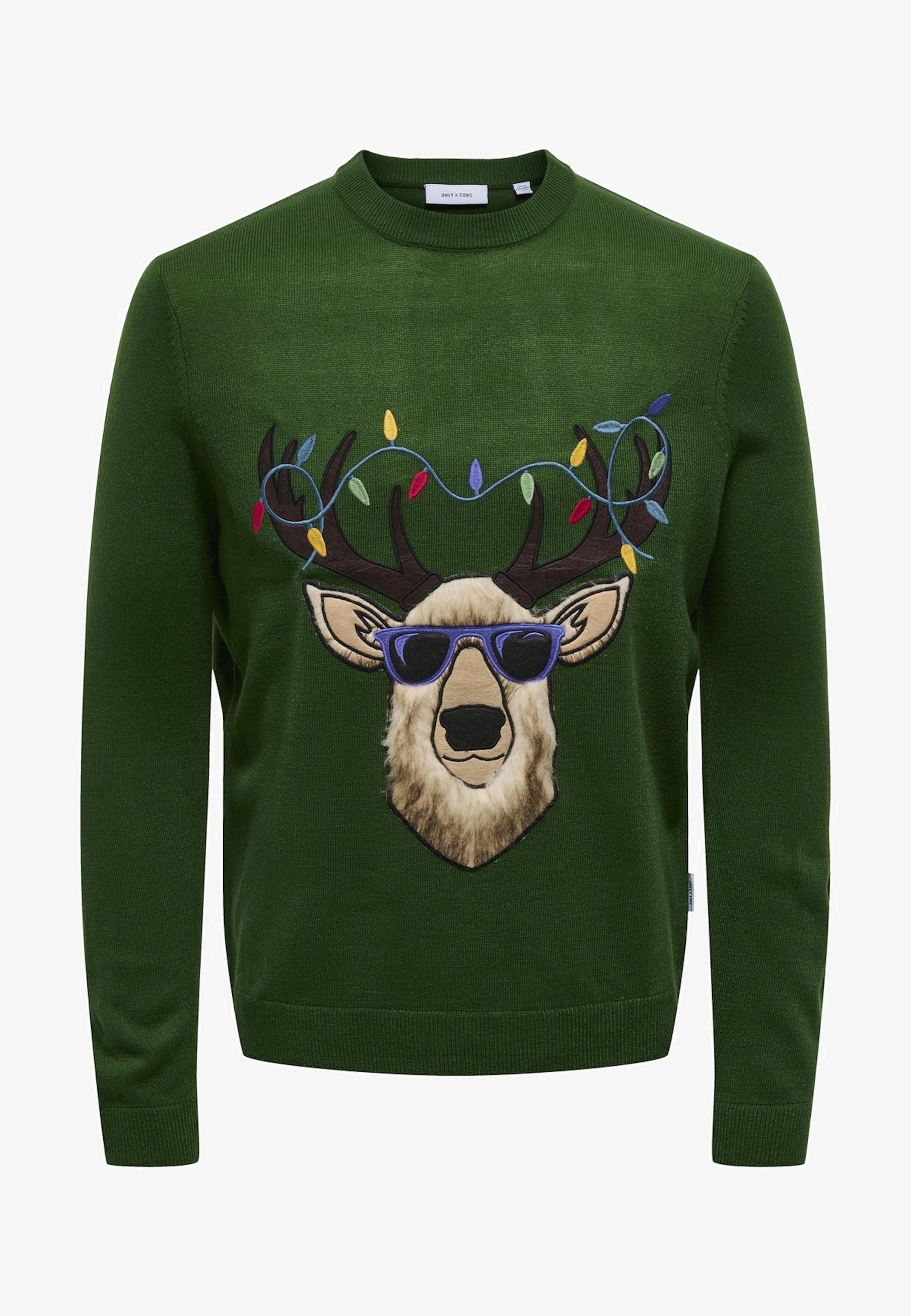 Only Sons XMAS APLICATION R-NECK Maglione grün/verde Zalando