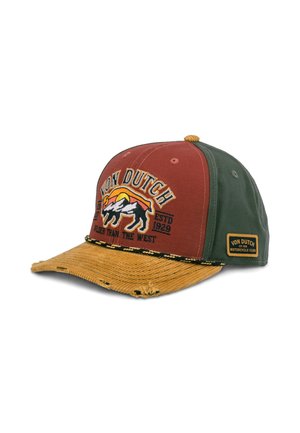 Von Dutch, CASQUETTE SEMI CURVE PREMIUM EFFET USÉ AVEC BRODERIE WILDER - Casquette - rouge