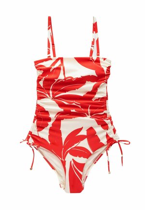 RUCHED LEG TUMMY CONTROL - Uimapuku - red ecru floral