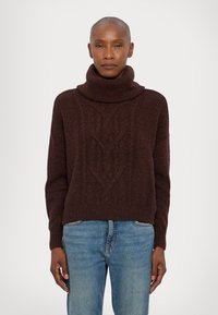 Lauren Ralph Lauren CAISYN LONG SLEEVE - Pulover - circuit brown