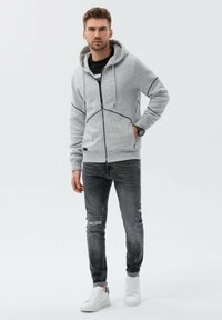 Ombre Mikina na zip - light grey melange