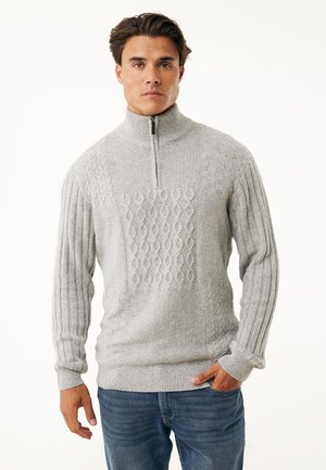 HALF ZIP - Trui - medium grey melee