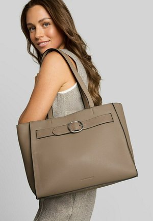 TOM TAILOR, TOM TAILOR BAGS TTELIORA L SHOPPER MIT GÜRTELDETAIL - Shopping Bag - taupe taupe
